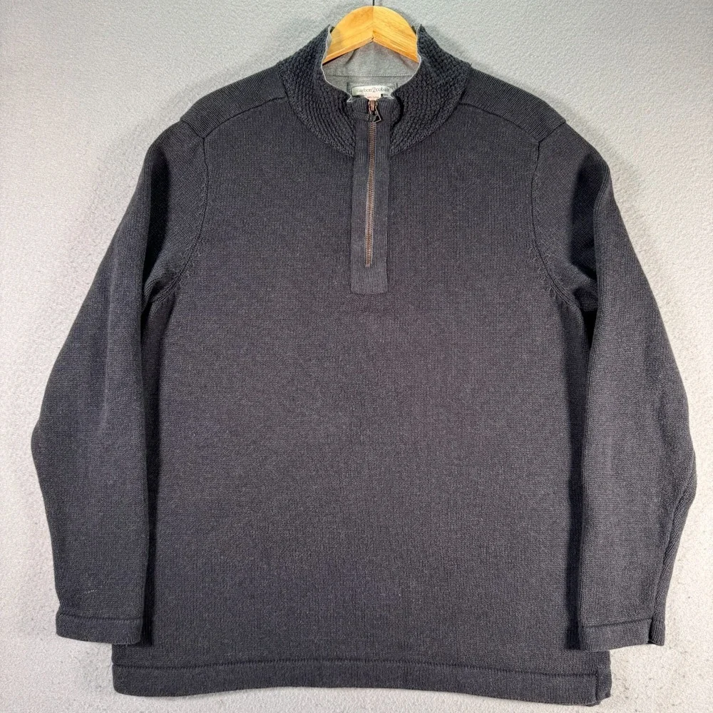 Carbon 2 Cobalt Quarter Zip Knit Sweater Mens Large Blue Pullover Long Sleeve